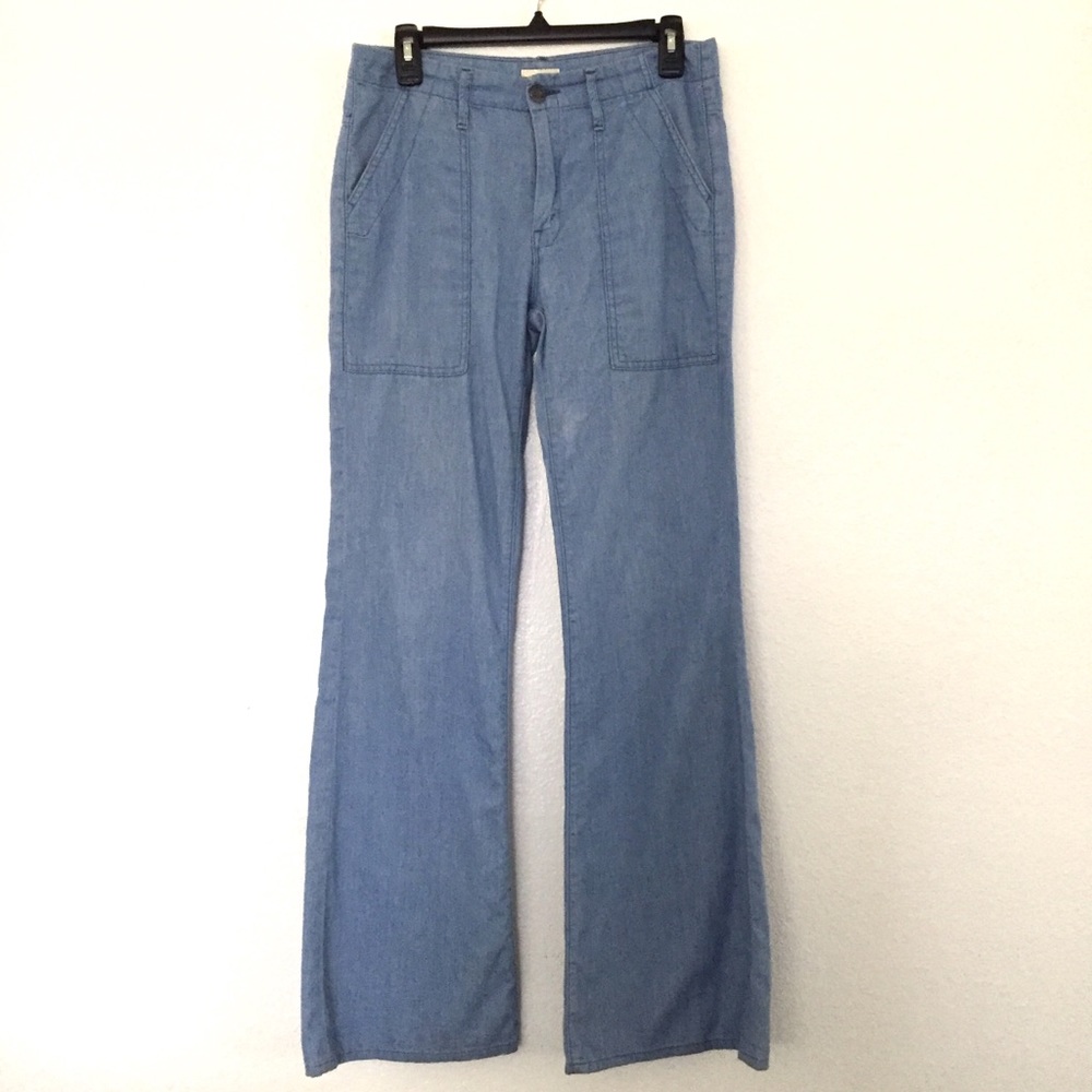 Mother Patch Pocket Flare Cotton Pants Jeans 28